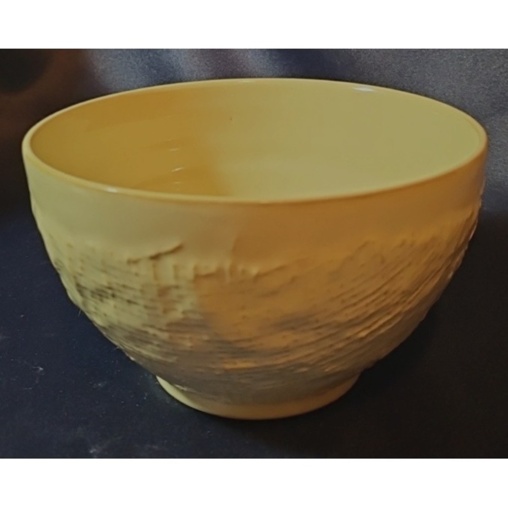 VINTAGE Pattern RARE Ceramic CRAFT Bowl Burlap